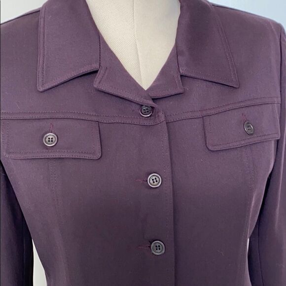 Vertigo Paris Embroidered Collared Blazer Bomber Jacket Eggplant Large‎ - Picture 6 of 16